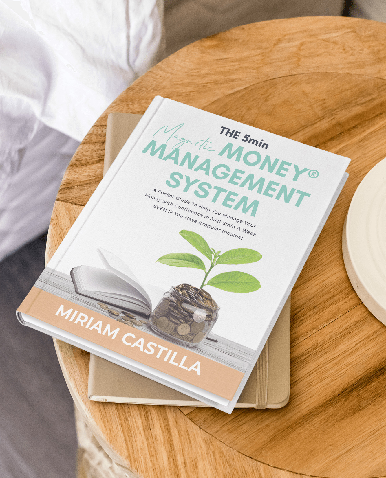 Magnetic Money Management System Pocket Guide - Book on side table